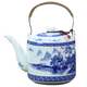 盛天下 景德鎮大容量中式提梁茶壺陶瓷涼水壺套裝青花瓷茶水分離帶過(guò)濾 山水提梁壺2升