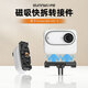 WLOONG適用影石Insta360go3s配件拇指相機自拍桿收納包防水殼帽夾騎行支架保護套磁吸快拆兔籠掛脖保護膜殼胸帶三腳架go3 Go3_Go3S【磁吸快拆】