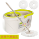 美添樂(lè)小鮮肉旋轉(zhuǎn)拖把免手洗雙驅(qū)動(dòng)甩水桶家用金屬籃強(qiáng)力桿好神拖拖把桶 拖把桶+加強(qiáng)桿+2個(gè)棉頭（灰白）