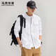 馬克華菲秋冬長(cháng)袖襯衫男士2025新款休閑上衣日系百搭翻領(lǐng)襯衣外套