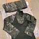 新款蛙服套裝原廠正版夏季長袖速干透氣服迷彩訓(xùn)練服套裝 【水墨色】蛙套裝（衣＋褲） 170/92-96