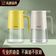 閃閃優(yōu)品家用油壺廚房玻璃油瓶不掛油防漏油壺食品級油罐壺倒油壺分裝油瓶 【不掛油丨黃白兩個裝】650ml