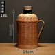 景典新款細絲手工竹編熱水瓶老式復古暖壺茶瓶暖瓶水壺餐廳開(kāi)水瓶 1.6黃細絲白內膽 1L
