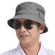 暢印男士漁夫帽春夏老人男防曬中老年男帽春秋老年夏遮陽(yáng)男款爸爸帽子 深灰色 均碼(57-59cm)