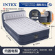 INTEX充氣床露營(yíng)戶外床墊雙人加大加厚沖氣床便攜折疊家用午休氣墊床 靠背-寬152x長(zhǎng)236x高46cm內(nèi)置泵