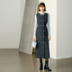顏域氣質(zhì)小香風(fēng)背心裙女裝2025新款冬季收腰裙子中長(cháng)款圓領(lǐng)連衣裙 藍色 XXL/44
