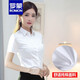 羅蒙（ROMON） 品牌新款純棉襯衫女短袖夏季薄款職業(yè)裝工作服氣質正裝工裝襯衣 高端品牌白色（舒適純棉面料）+高檔品牌 2XL 【建議120-129斤】+高檔品牌