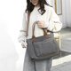 梵威帝女包帆布包斜挎包女單肩男手提純色女神節學(xué)生書(shū)包休閑上班通勤包 灰色