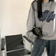 嬌茹妮 美式復(fù)古高街加絨加厚無帽圓領(lǐng)衛(wèi)衣女韓版寬松oversize情侶裝印花學(xué)生上衣外套潮 灰色純棉加絨 M