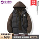 NEWERSISER官方潮牌棉服男女同款冬季羽絨棉保暖外套假兩件連帽面包服棉衣男 黑插咖（NE01） XL（建議140-160斤）