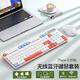 XIANGMOO藍牙無線鍵盤鼠標套裝可充電辦公鍵鼠iPad安卓Mac筆記本臺式電腦手機通用 陽光橙-鍵盤鼠標套裝 無線USB