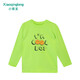 小青龍春季打底衫男童女童萊卡棉中大童兒童T恤長(cháng)袖韓版潮 綠色笑臉 110 (建議100-110cm)