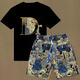 倉石一樹(shù)倉石一樹(shù)潮牌短袖短褲套裝男士夏季刺繡T恤男寬松時(shí)尚休閑兩件套 黑色 2XL