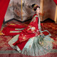 重回漢唐佳鵲雙棲宋制漢服婚服女款原創(chuàng)重工刺繡鳳冠霞帔全套 故宮紅直領對襟大袖衫/現(xiàn)貨 M