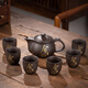 瓷牌茗茶具（cipaiming teaset）瓷牌茗 紫砂功夫茶具套裝家用茶壺茶杯茶盤(pán)茶臺整套 鵜鶘《舍得》紫砂一壺六杯
