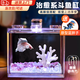 智宙亞克力魚(yú)缸家用桌面斗魚(yú)缸辦公室小魚(yú)缸透明塑料玻璃水族箱觀(guān)賞魚(yú) 透明中號魚(yú)缸帶燈 12*8*10cm