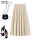 她池高腰百褶裙女2025秋裝新款學(xué)院風(fēng)通勤氣質(zhì)松緊腰中長(cháng)半身裙