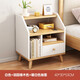 宜造（YIZAO） 床頭柜簡(jiǎn)約現代臥室出租房收納實(shí)木腿迷你床邊柜子北歐小型床頭柜 單抽40/30/53 白色+田園橡木色+暖白色抽面