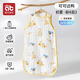 愛(ài)貝迪拉嬰兒紗布睡袋春夏季薄款寶寶背心式無(wú)袖防踢被新生兒童夏天護肚子 初夏-前4后2（22-30℃）可可達鴨 L碼（身高85cm內完全蓋住腳）