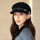 香雪羽秀帽子女春秋新款時(shí)尚百搭八角帽女貝雷帽日系保暖女士鴨舌帽女冬季 黑色 均碼 汗帶可調節