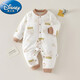 迪士尼（Disney）嬰兒衣服秋冬季保暖純棉a類(lèi)薄棉服裝連體衣新生兒夾棉長(cháng)袖哈衣寶 咖色小鹿薄棉連體衣 80cm 80碼建議8-10個(gè)月體重19斤-23斤
