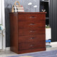 橡木全實(shí)木中式五斗柜大容量臥室收納儲物抽屜櫥定制整裝 深胡桃色 800*500*950
