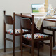 席作中古風(fēng)餐椅法式實(shí)木椅子靠背軟包歐式餐椅輕奢高級感家用復古餐椅 白蠟木-胡桃色丨波普條紋坐墊
