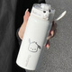 隆屋保溫杯女高顏值水杯帶茶隔大容量可愛(ài)隨手杯316不銹鋼泡茶杯子 白色小帕-550ML貼紙+3D貼