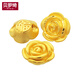 貝羅綺999足金玫瑰花轉(zhuǎn)運(yùn)珠3D硬金玫瑰金珠黃金玫瑰福字底路路通 A款寬7毫米孔1.5毫米0.18-0.22克