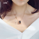 大絨鵝小蠻腰項鏈女2024年新款潮韓國鎖骨鏈輕奢小眾設計感黑色吊墜 金色小蠻腰項鏈
