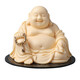 戴玉堂 陶瓷彌勒佛車(chē)載擺件辦公室桌面裝飾品工藝品汽車(chē)車(chē)內中控臺擺件 D34-35A 捻珠布袋彌勒 描金 配防滑墊