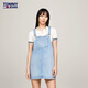 TOMMY JEANS春夏女裝美式復(fù)古潮流通勤經(jīng)典布標(biāo)大口袋寬松牛仔背帶短裙 牛仔藍(lán)1AB S （推薦：95-110斤）