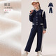 Hello Kitty女童運動(dòng)套裝兒童春秋裝2025新款中大童外套褲子加絨兩件套洋氣 【冬加絨款】藏青 140