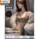 莫代爾性感系欲豹紋小胸顯大聚攏內衣女防下垂大胸顯小無(wú)痕文胸罩 豹紋套裝 80A 80B 【厚1.5cm 建議36B】
