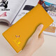 花花公子女士真皮錢(qián)包多卡位超薄軟牛皮錢(qián)夾淑女簡(jiǎn)約長(cháng)款包包薄款真皮卡包 黃色