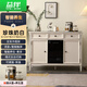 益伴2025年新款美式實(shí)木智能茶吧機帶消毒烘干多功能飲水機可冰溫熱三用智能全自動(dòng)一體柜 B-34-3（珍珠奶白）美式實(shí)木茶吧機 冷熱型