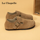 拉夏貝爾女鞋勃肯鞋百搭休閑板鞋平底輕便運動(dòng)單鞋女 卡其色 38 