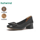 熱風（Hotwind）七夕商場同款優(yōu)雅氣質中跟單鞋柔軟舒適25年春季新款女士時尚休閑 01黑色 （牛頭層皮革） 39