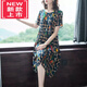WVHK杭州絲綢夏季真絲連衣裙女中長款桑蠶絲媽媽裙子寬松 花色 8649 2XL 125-135斤