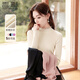 香影半高領(lǐng)打底針織衫女2025秋冬季新款高級感木耳邊拼接內搭毛衣 米色 S
