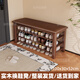 造作紀家用軟包實木換鞋凳進門口多層鞋架入戶玄關(guān)可坐式鞋柜穿鞋凳一體 胡桃色三層100cm