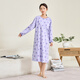 康妮雅（Conlia）新中式長(cháng)袖純棉睡裙女24年秋新品寬松睡衣可外穿大碼家居服 薰衣草紫 L 推薦160-165cm/55-68kg