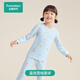 全棉時(shí)代兒童倍暖加厚保暖內衣套裝風(fēng)柔棉男女童寶寶秋衣秋褲童裝保暖褲 【女童/-10~-5℃】藍底雪域星球 100