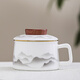 匠仙羊脂玉瓷茶咖杯個(gè)人德化白瓷家用辦公泡茶杯咖啡下午茶杯茶水分離 羊脂玉瓷茶咖杯-水墨 190ml 1只