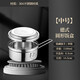 君冉蒸飯盒304不銹鋼圓形分格學(xué)生雙層飯缸便當盒食堂打飯上班族飯盒 304中號飯盒14cm