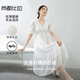 尚都比拉白色連衣裙女高級感春夏季優(yōu)雅仙氣法式中長裙 白色 L