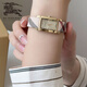博柏利（BURBERRY）【限量】支持鑒定/真皮手表女士手表小方表米色巴寶莉腕表BU9509 BU9509格子紋皮帶間金