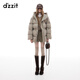 DZZIT地素羽絨服冬季老花設計靜奢老錢(qián)風(fēng)格上衣女 深卡其色 XS
