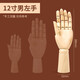 柏倫斯漫畫(huà)木人模型玩具木頭人美術(shù)素描木偶人小木人關(guān)節人偶木手關(guān)節可動(dòng)木質(zhì)關(guān)節手人體模型 12英寸【30cm】男人左手