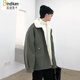 賓迪肯（BINDIKEN）羊羔絨棉服外套男冬季加絨加厚2024新款潮牌棉襖子男冬裝保暖棉衣 N58綠色 L（130-150斤）